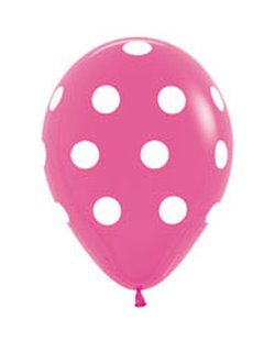 Globo Latex R12 Sempertex Pastel Rosa Puntos Blancos 30cm